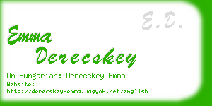 emma derecskey business card